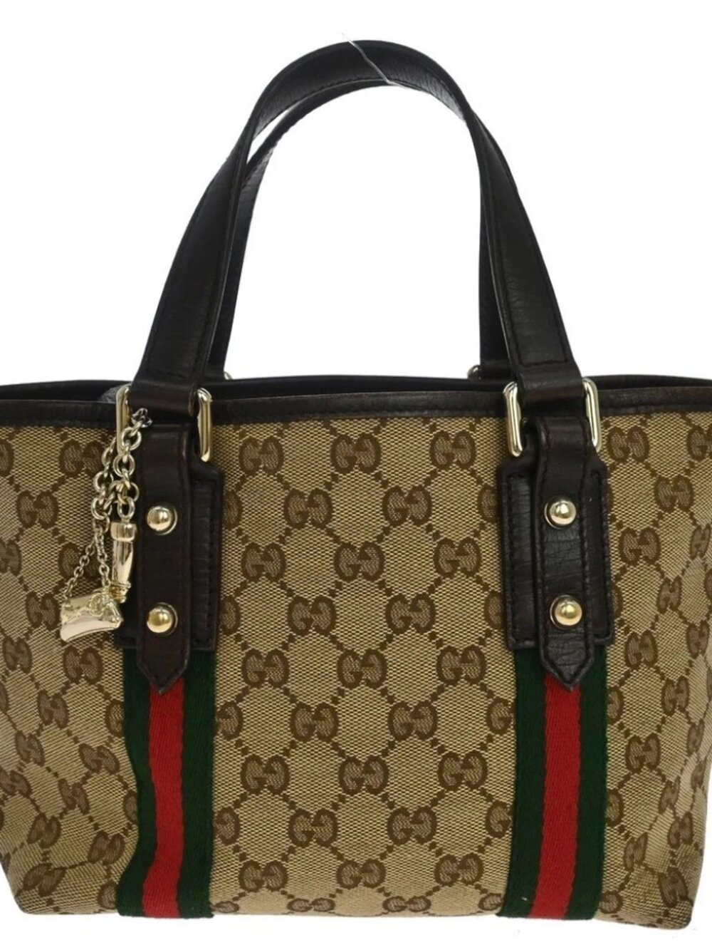 Gucci Beige Canvas Sherry Handbag